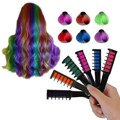 Set de 6 Tiza de Colores Para Cabello – Lavables y Seguros