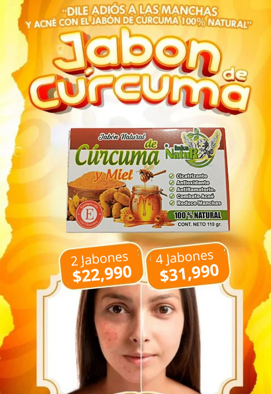 Oferta Especial 2x1 en Jabón Natural de Cúrcuma y Miel