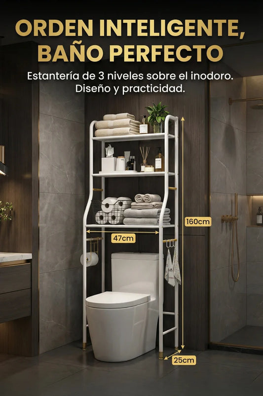 Aquaspace Rack Estanteria Organizadora De Bano Sobre Inodoro